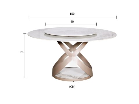 Modig Stół 150cm - Podstawa różowe złoto