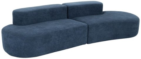 Nua Sofa modułowa 3-osobowa - Granatowy stalowy welur