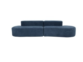 Nua Sofa modułowa 3-osobowa - Granatowy stalowy welur