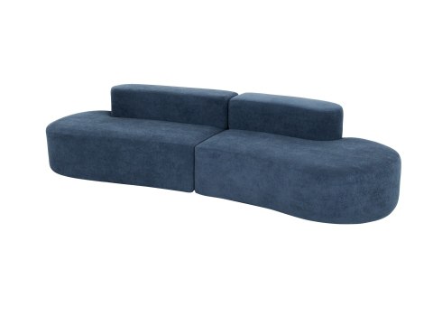 Nua Sofa modułowa 3-osobowa - Granatowy stalowy welur