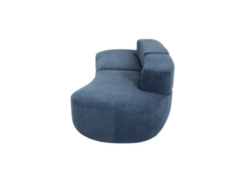 Nua Sofa modułowa 3-osobowa - Granatowy stalowy welur