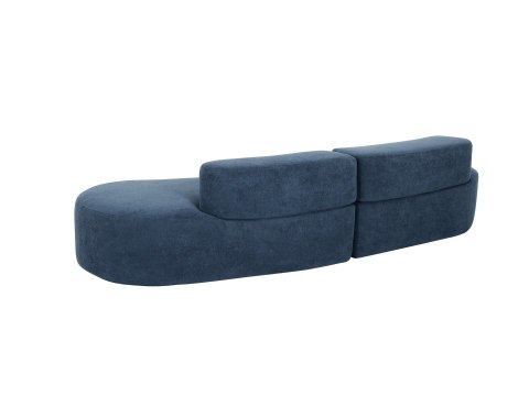 Nua Sofa modułowa 3-osobowa - Granatowy stalowy welur