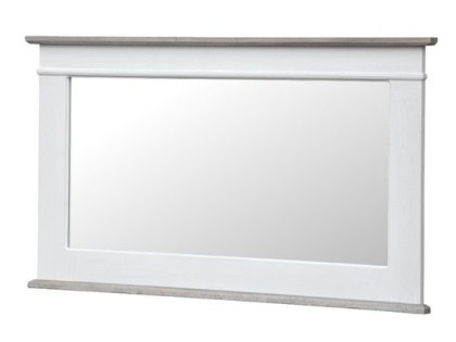 Rimini White Lustro prostokątne prowansalskie 100 - Biały/Brązowy