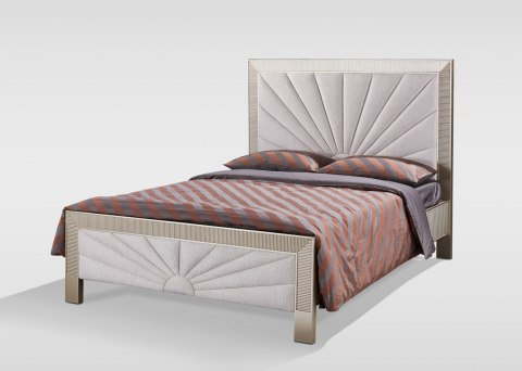 Stilig Bedroom Łóżko tapicerowane 160cm + 2 szafki nocne ST901 - Szampańskie złoto