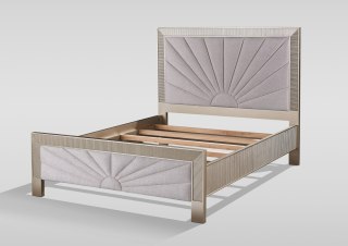 Stilig Łóżko tapicerowane 160cm - Szampańskie złoto