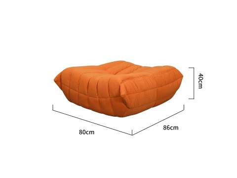 Zestaw Fotel Nua + Podnóżek Nua - Palona pomarańcza