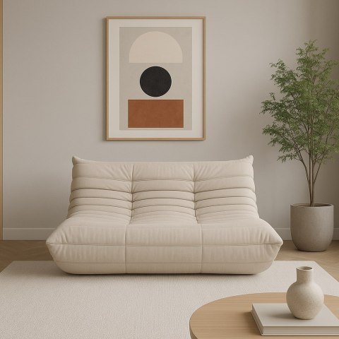 Zestaw Nua Sofa + Podnóżek Nua - Jasnobeżowy