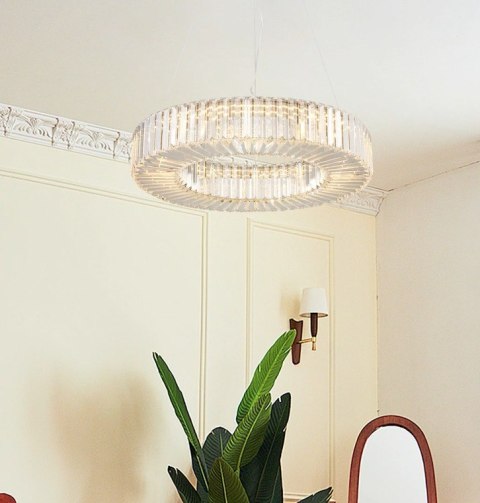 Lampa wisząca CRISTAL LED kryształowo złota 60 cm