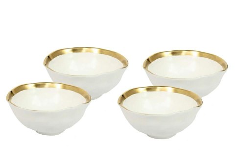 KARE komplet 4 misek BELL 15 cm biało-złoty