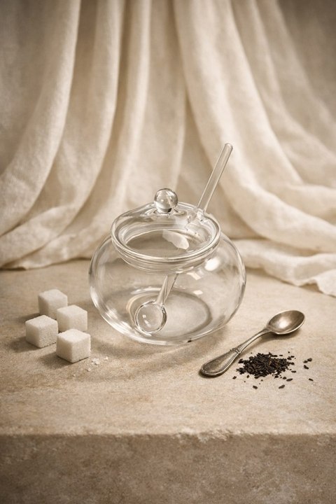 Mini cukiernica z łyżeczką SHP JAR transparentna