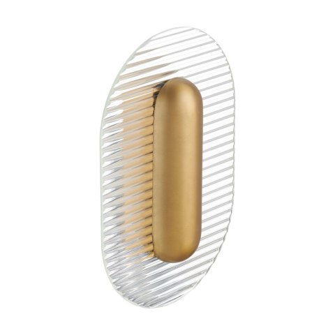 Lampa ścienna HEKS 30 cm - LED, szkło transparentne ryflowane