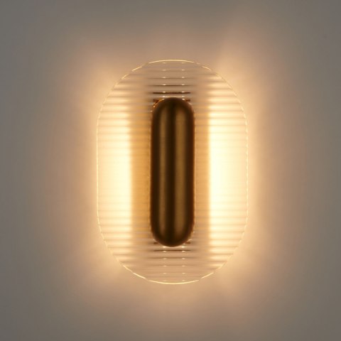 Lampa ścienna HEKS 30 cm - LED, szkło transparentne ryflowane