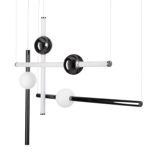 Lampa wisząca O-LINE L-4 LED czarny tytanowy połysk do jadalni
