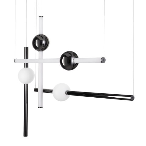 Lampa wisząca O-LINE L-4 LED czarny tytanowy połysk do jadalni
