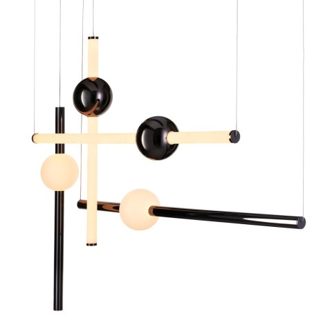 Lampa wisząca O-LINE L-4 LED czarny tytanowy połysk do jadalni
