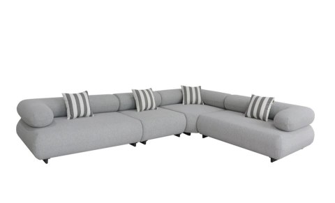 MaMaison sofa narożna ogrodowa ALEXANDER 4 szara (poduszki i pokrowiec w zestawie)
