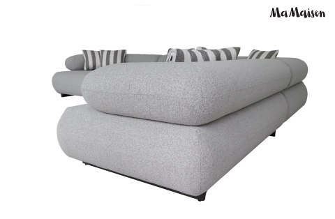 MaMaison sofa narożna ogrodowa ALEXANDER 4 szara (poduszki i pokrowiec w zestawie)