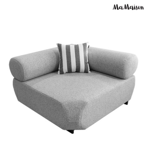 MaMaison sofa narożna ogrodowa ALEXANDER 4 szara (poduszki i pokrowiec w zestawie)