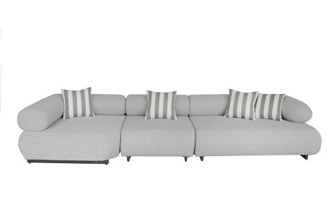 MaMaison sofa ogrodowa ALEXANDER szara (poduszki i pokrowiec w zestawie)