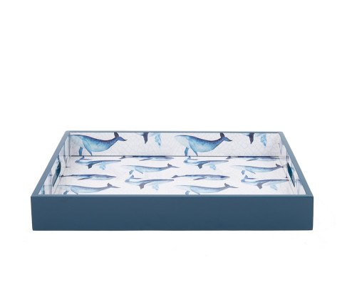 Taca dekoracyjna SHP WHALE niebieska / biała