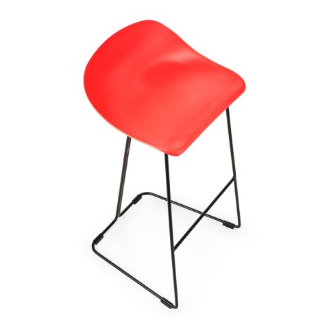 Hoker CARO BAR czarne nogi i czerwone siedzisko 75 cm