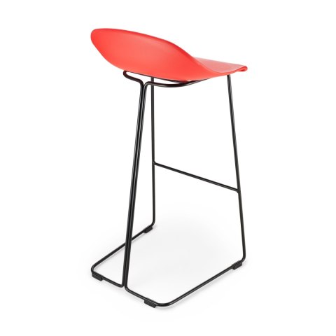 Hoker CARO BAR czarne nogi i czerwone siedzisko 75 cm