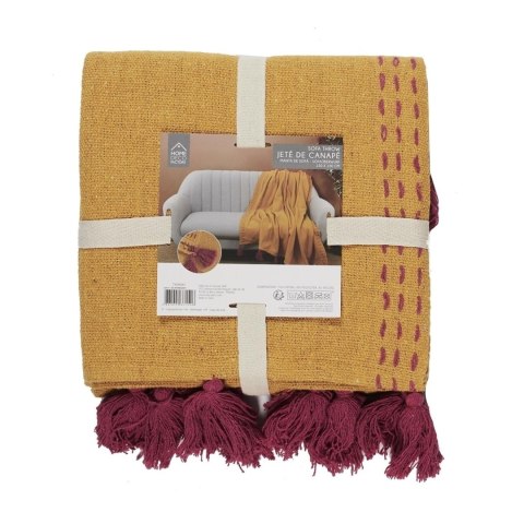 Pled Pompons 130x170 cm żółta Pled Pompons 130x170 cm żółta