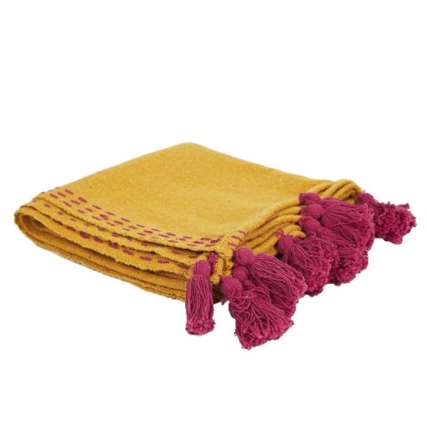 Pled Pompons 130x170 cm żółta Pled Pompons 130x170 cm żółta