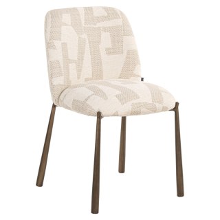 RICHMOND krzesło do jadalni LANA - beige graffic (zestaw 2 szt.)