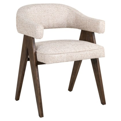 RICHMOND krzesło z podłokietnikami MORI trudnopalne - cream tweed