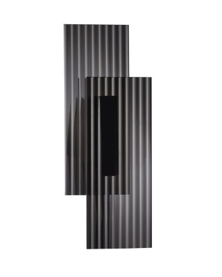 Lampa ścienna NOIR LED, kinkiet czarny ryflowany dwustronny