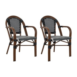 Zestaw 2 krzeseł ogrodowych CAFE PARIS ARM brązowy rattan