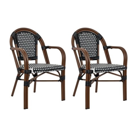 Zestaw 2 krzeseł ogrodowych CAFE PARIS ARM brązowy rattan