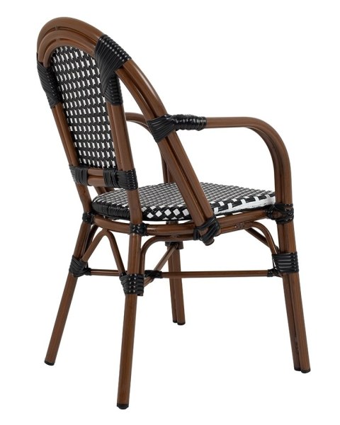 Zestaw 2 krzeseł ogrodowych CAFE PARIS ARM brązowy rattan