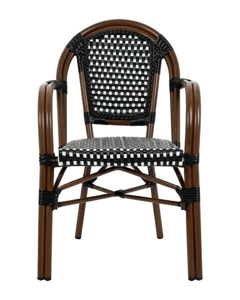 Zestaw 2 krzeseł ogrodowych CAFE PARIS ARM brązowy rattan