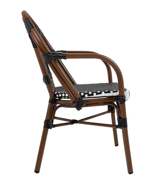 Zestaw 4 krzeseł ogrodowych CAFE PARIS ARM brązowy rattan