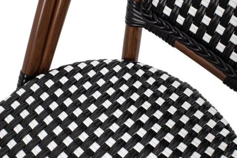 Zestaw 4 krzeseł ogrodowych CAFE PARIS ARM brązowy rattan