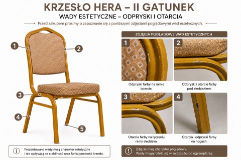 Krzesło bankietowe / konferencyjne HERA II GATUNEK beżowe / złote