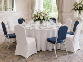 Zestaw 4 krzeseł bankietowych ARES + 4 pokrowce WEDING