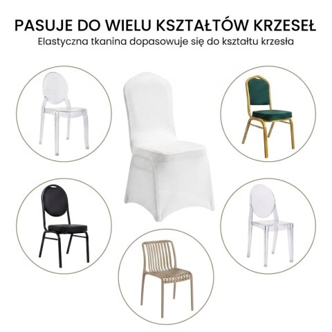 Zestaw 6 pokrowców na krzesło bankietowe SHP WEDING biały