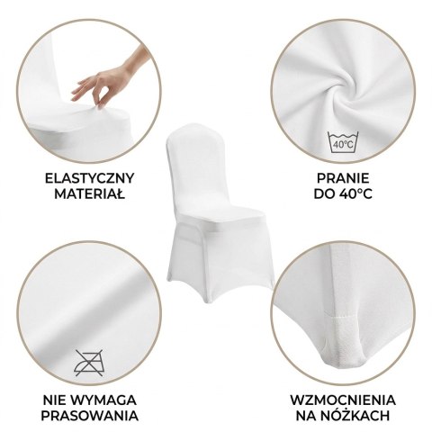 Zestaw 6 krzeseł bankietowych HESTIA + 6 pokrowców WEDING