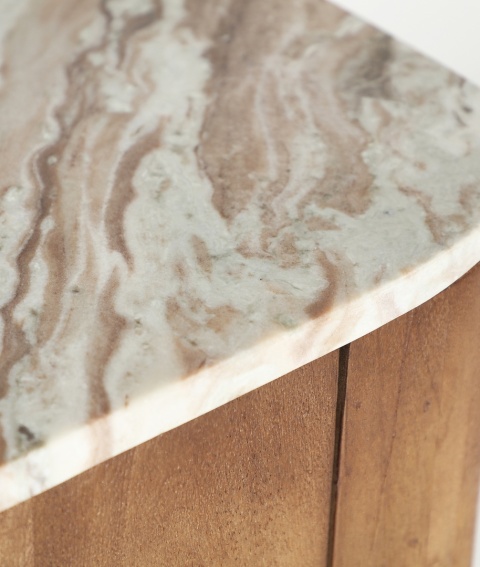 Komoda DREUX 175 - naturalny marmur / drewno mango