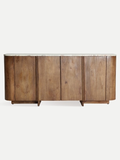 Komoda DREUX 175 - naturalny marmur / drewno mango