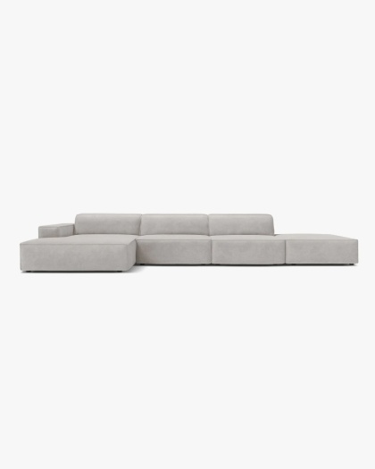 Sofa narożna modułowa Jodie 4-osobowa lewa – jasny szary