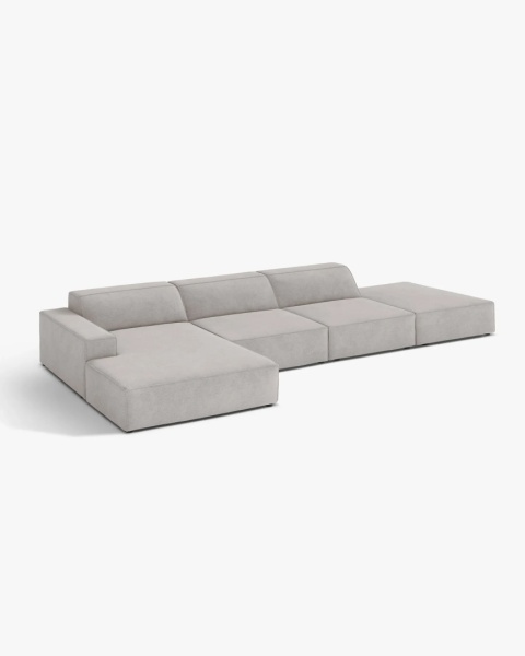 Sofa narożna modułowa Jodie 4-osobowa lewa – jasny szary