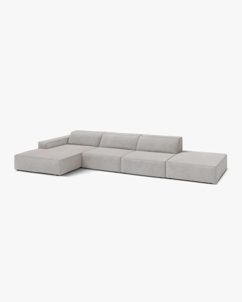 Sofa narożna modułowa Jodie 4-osobowa lewa – jasny szary