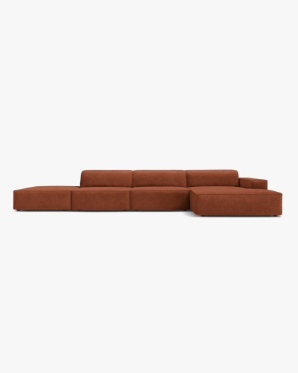Sofa narożna modułowa Jodie 4-osobowa prawa – ceglasty