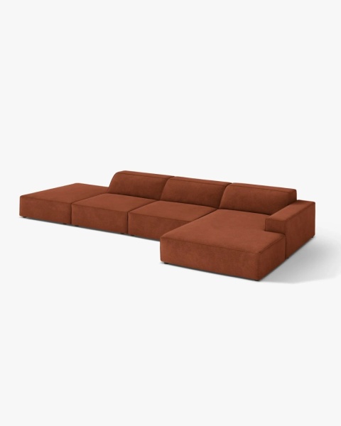 Sofa narożna modułowa Jodie 4-osobowa prawa – ceglasty