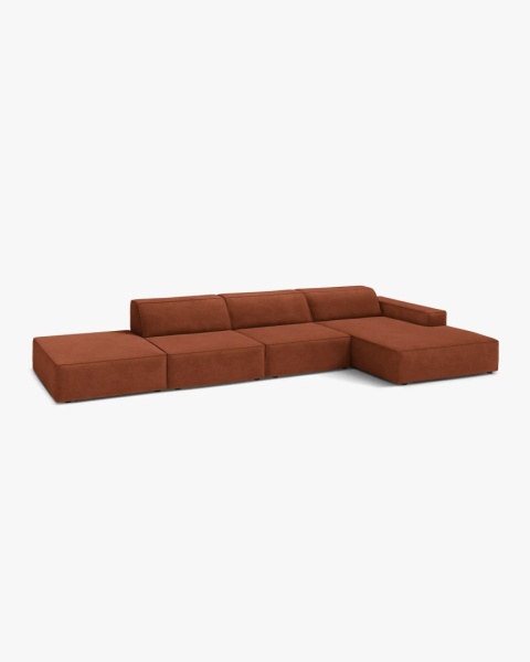 Sofa narożna modułowa Jodie 4-osobowa prawa – ceglasty