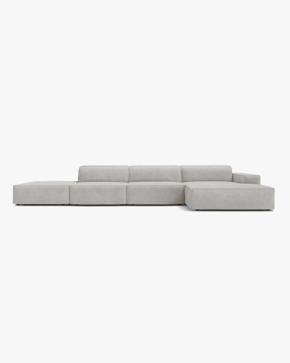 Sofa narożna modułowa Jodie 4-osobowa prawa – jasny szary